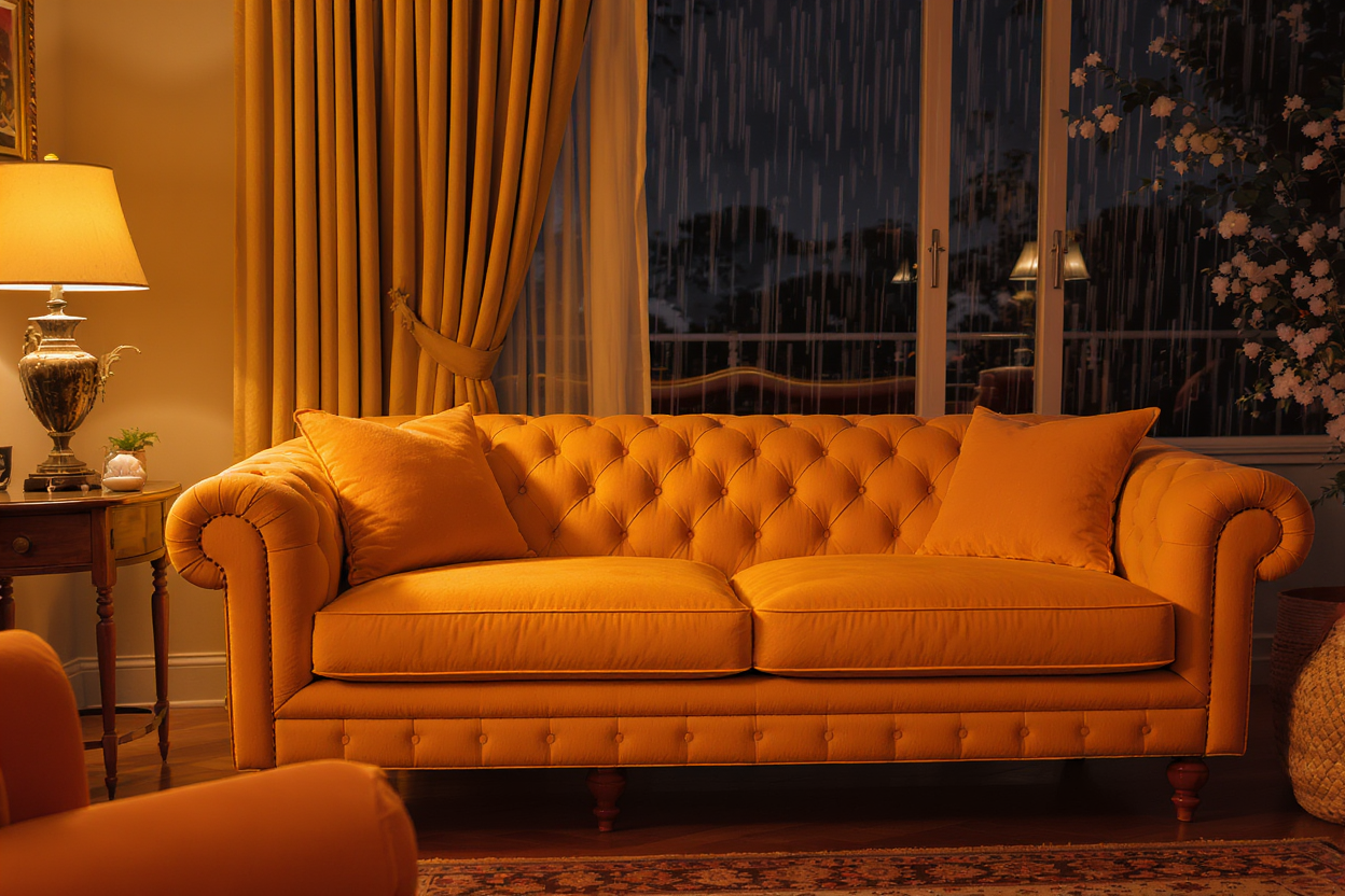 After: Clean, refreshed sofa upholstery